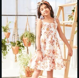 Janie and Jack Floral White and Orange Dress